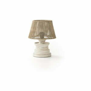 Biało-naturalna lampa stołowa (wys. 30 cm) – Geese obraz