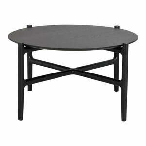 Czarny stolik z drewna dębowego Rowico Holton, ø 80 cm obraz