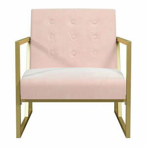Różowy fotel z aksamitnym obiciem CosmoLiving by Cosmopolitan Lexington obraz