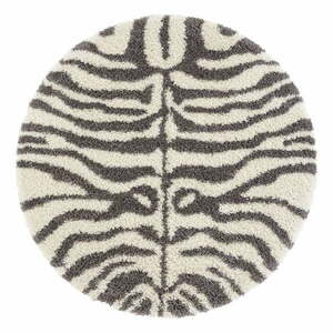 Szaro-beżowy okrągły dywan ø 160 cm Striped Animal – Ragami obraz