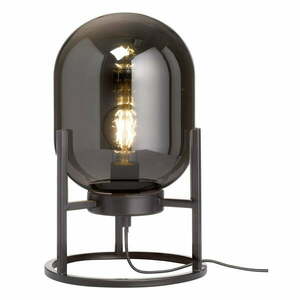 Czarna lampa stołowa ze szklanym kloszem (wysokość 34 cm) Regi – Fischer & Honsel obraz