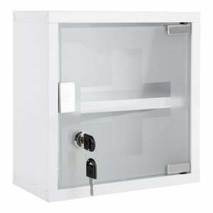 Biała metalowa wisząca szafka łazienkowa 12x25 cm – PT LIVING obraz