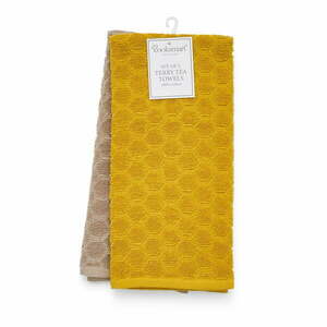Zestaw 3 bawełnianych ścierek Cooksmart ® Honeycomb, 45x65 cm obraz
