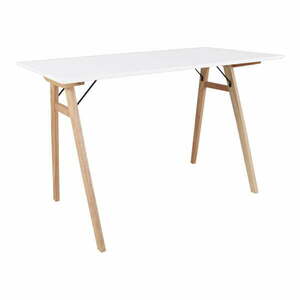 Biały stół z brązowymi nogami House Nordic Vojens Desk, dł. 120 cm obraz