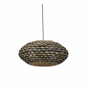 Czarno-naturalna lampa sufitowa z kloszem z rattanu i trawy morskiej ø 60 cm Tripoli – Light & Living obraz