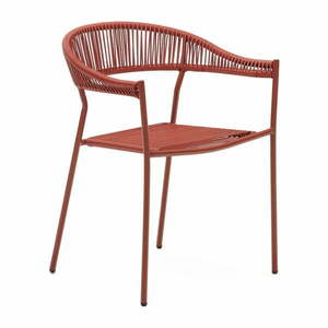 Ceglaste krzesła z imitacji rattanu zestaw 4 szt. Futadera – Kave Home obraz
