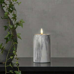 Szaro-biała betonowa świeca LED Star Trading Flamme Marble, wys. 15 cm obraz