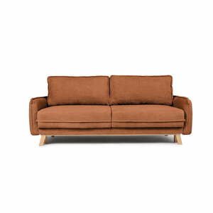 Pomarańczowa sztruksowa rozkładana sofa 218 cm Tori – Bonami Selection obraz