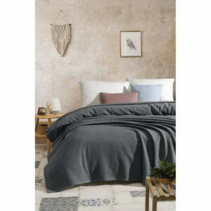 Szara bawełniana narzuta na łóżko dwuosobowe 220x240 cm – Mijolnir obraz