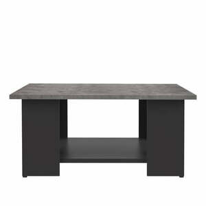 Czarny stolik z blatem w dekorze betonu 67x67 cm Square – TemaHome obraz