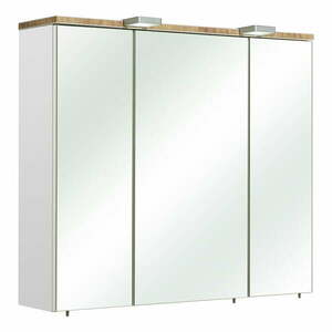 Biała wisząca szafka łazienkowa z lustrem 80x70 cm Set 931 – Pelipal obraz
