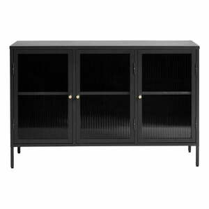Czarna metalowa witryna 132x85 cm Bronco – Unique Furniture obraz