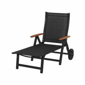 Czarny metalowy leżak ogrodowy Ass Comfort – Sun Garden obraz