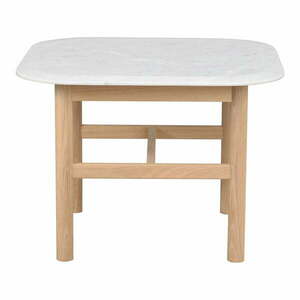 Biało-naturalny marmurowy stolik 62x62 cm Hammond – Rowico obraz