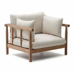 Biały drewniany fotel ogrodowy Sacova – Kave Home obraz
