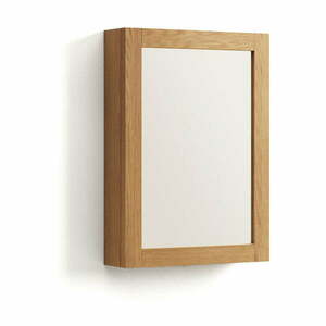 Wisząca szafka łazienkowa z litego drewna tekowego z lustrem 50x70 cm Plubia – Kave Home obraz