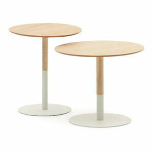 Okrągłe stoliki w dekorze dębu zestaw 2 szt. Watse – Kave Home obraz