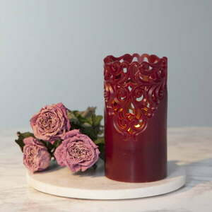 Czerwona woskowa świeczka LED Star Trading Clary, wys. 15 cm obraz