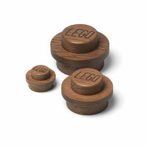 Zestaw 3 haczyków ściennych z drewna dębowego bejcowanego na ciemno LEGO® Wood obraz