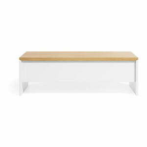 Biały stolik w dekorze dębu 60x110 cm Abilen – Kave Home obraz