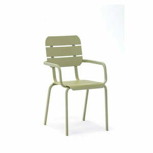 Zestaw 4 oliwkowych krzeseł ogrodowych z podłokietnikami Ezeis Alicante obraz