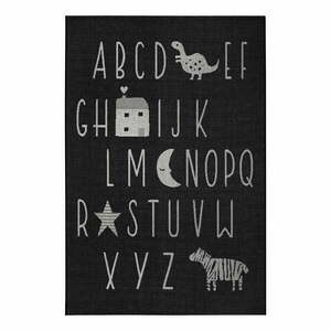 Czarny dywan dla dzieci Ragami Letters, 160x230 cm obraz
