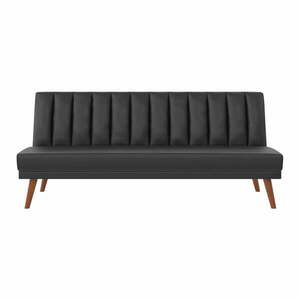 Czarna rozkładana sofa z imitacji skóry 173 cm Brittany – Novogratz obraz