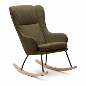 Zielony bujany fotel z materiału bouclé Maustin – Kave Home obraz