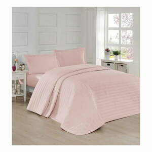 Różowa pikowana narzuta na łóżko dwuosobowe 220x240 cm Monart – Mijolnir obraz