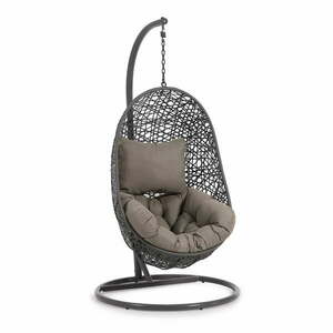 Ciemnoszary wiszący fotel ogrodowy ze sztucznego rattanu Hanging – Kave Home obraz