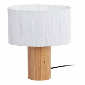 Biało-naturalna lampa stołowa z kloszem z plecionki papierowej (wys. 30, 5 cm) Sheer Oval – Leitmotiv obraz