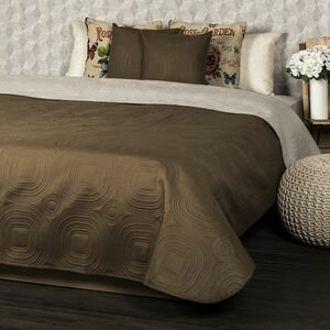 4Home Narzuta na łóżko Doubleface ciemnobrązowy/jasnobrązowy, 220 x 240 cm, 2x 40 x 40 cm obraz