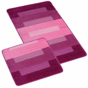 Bellatex Komplet dywaników łazienkowych bez wycięcia Bany Prostokąty różowy, 60 x 100 cm, 60 x 50 cm obraz