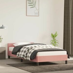 vidaXL Rama łóżka z zagłówkiem, różowa, 80x200 cm, aksamitna obraz