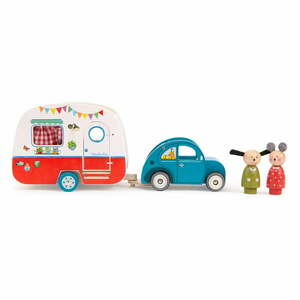Drewniane auto zabawkowe La Grande Famille Caravan – Moulin Roty obraz
