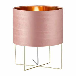 Różowa lampa stołowa z tekstylnym kloszem (wysokość 43 cm) Aura – Fischer & Honsel obraz