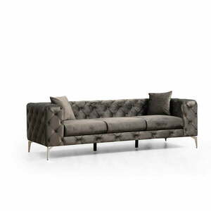 Ciemnoszara aksamitna sofa 237 cm Como – Balcab Home obraz