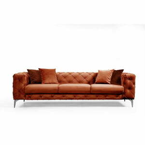Pomarańczowa aksamitna sofa 237 cm Como – Artie obraz