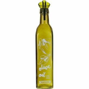 EH Szklana butelka do oliwy z lejkiem, 500 ml, zielony obraz