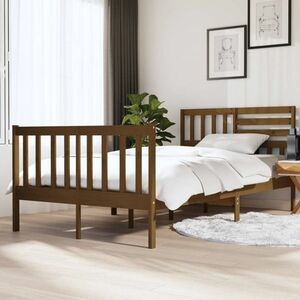 vidaXL Rama łóżka, miodowy brąz, 120x190 cm, lite drewno obraz