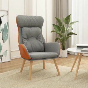 vidaXL Fotel wypoczynkowy, jasnoszary, tkanina i PVC obraz