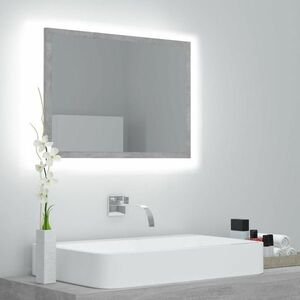 vidaXL Lustro łazienkowe LED, szarość betonu, 60x8, 5x37 cm, akryl obraz
