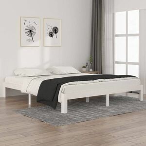 vidaXL Rama łóżka, biała, lite drewno, 180x200 cm obraz