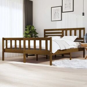 vidaXL Rama łóżka, miodowy brąz, 180x200 cm, lite drewno obraz