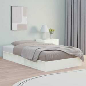 vidaXL Rama łóżka, biała, 75x190 cm, lite drewno obraz