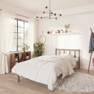 vidaXL Rama łóżka, szara, 75x190 cm, lite drewno sosnowe, pojedyncza obraz