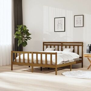 vidaXL Rama łóżka, miodowy brąz, 180x200 cm, lite drewno obraz