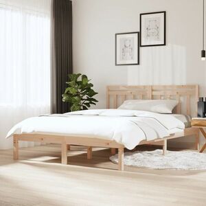 vidaXL Rama łóżka, 150x200 cm, lite drewno obraz