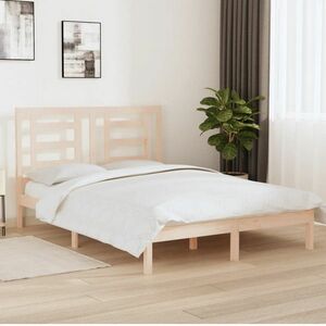 vidaXL Rama łóżka, lite drewno sosnowe, 150x200 cm obraz