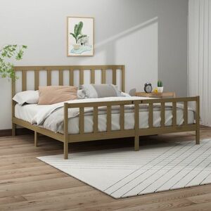 vidaXL Rama łóżka, miodowy brąz, lite drewno sosnowe, 180x200 cm obraz